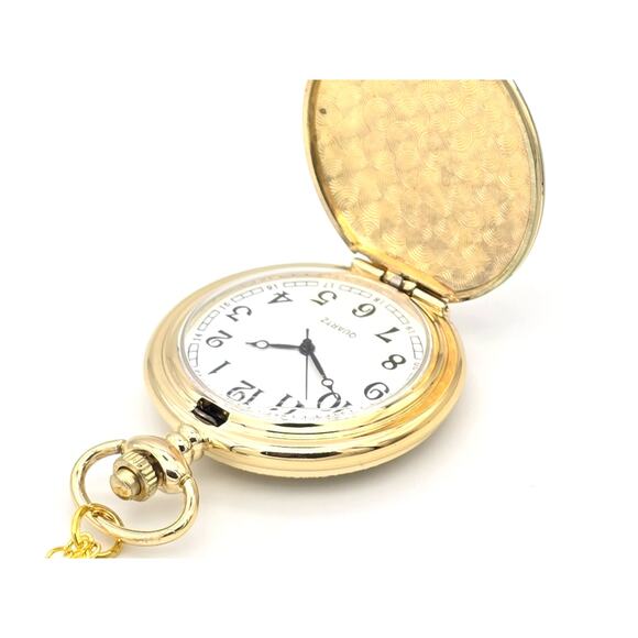 Honeybee Pocket Watch – Gold Finish, Crystal Accents, Nature-Inspired Bee Gift - Picture 3 of 11